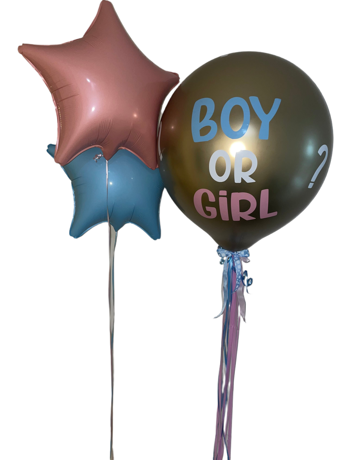 Gender reveal dorado y Estrellas para pinchar